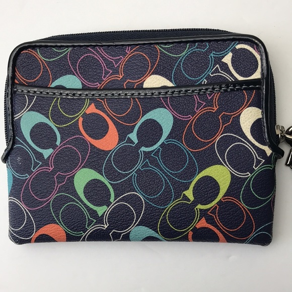 Coach Multicolor Logo Print Wristlet/Wallet - Picture 3 of 8